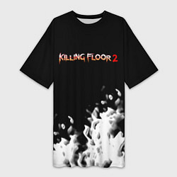 Женская длинная футболка Killing floor краски