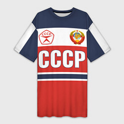 Футболка женская длинная Союз Советских Социалистических Республик - СССР, цвет: 3D-принт
