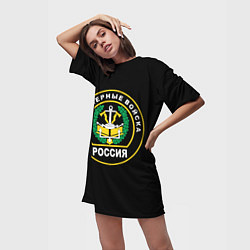Футболка женская длинная Инженерные войска - Россия, цвет: 3D-принт — фото 2