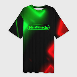 Футболка женская длинная Nintendo игровой мир, цвет: 3D-принт