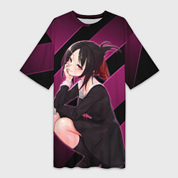 Футболка женская длинная Кагуя из Kaguya sama wa Kokurasetai, цвет: 3D-принт