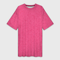 Футболка женская длинная Текстура однотонный розовый Барби, цвет: 3D-принт