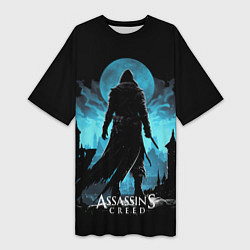 Футболка женская длинная Assassins creed сумерки, цвет: 3D-принт