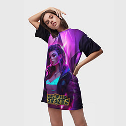 Футболка женская длинная League of Legends Kaisa Kda style, цвет: 3D-принт — фото 2