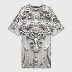 Футболка женская длинная Объемный орнамент, цвет: 3D-принт