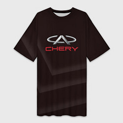 Футболка женская длинная Cherry - logo, цвет: 3D-принт