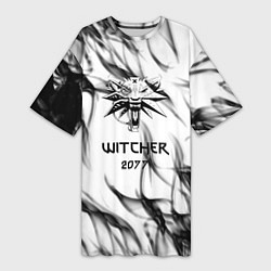 Женская длинная футболка Кибер ведьмак 2077