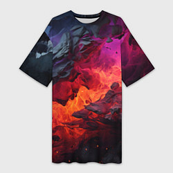 Женская длинная футболка Яркий абстрактный путь