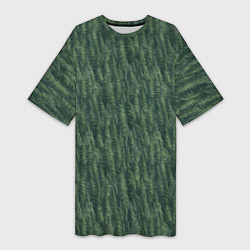 Женская длинная футболка Зеленые клубы шерсти