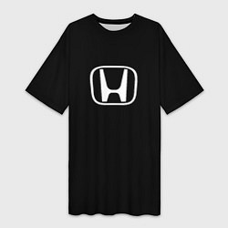 Футболка женская длинная Honda white logo, цвет: 3D-принт