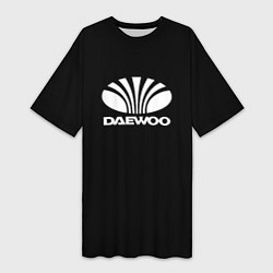 Футболка женская длинная Daewoo white logo, цвет: 3D-принт