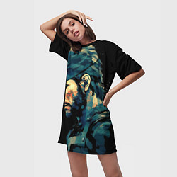 Футболка женская длинная Веном Снейк Metal gear game, цвет: 3D-принт — фото 2