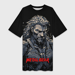 Футболка женская длинная Веном Снейк Metal gear, цвет: 3D-принт