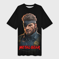 Футболка женская длинная Веном Снейк из игры Metal gear, цвет: 3D-принт