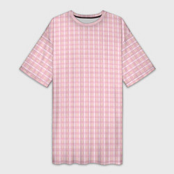 Женская длинная футболка Розовый паттерн клетка