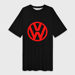 Женская длинная футболка Volkswagen red logo