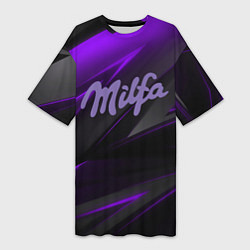Футболка женская длинная Milfa milka style, цвет: 3D-принт