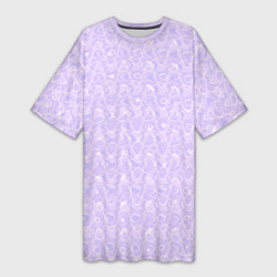 Женская длинная футболка Светлый сиреневый однотонный текстурированный