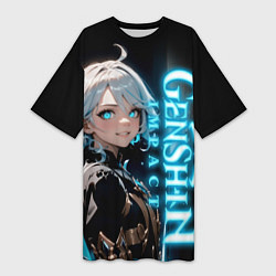 Женская длинная футболка Фурина из фонтейна - Genshin Impact