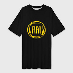 Футболка женская длинная FIAT logo yelow, цвет: 3D-принт