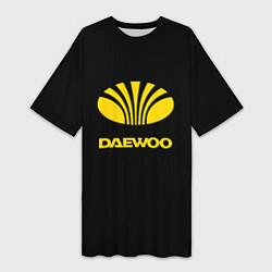 Женская длинная футболка Daewoo logo yellow