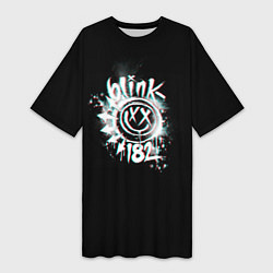 Женская длинная футболка Blink-182 glitch