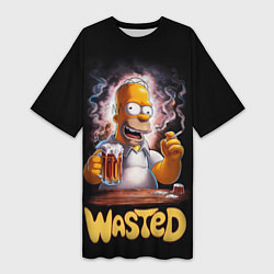 Футболка женская длинная Homer - wasted, цвет: 3D-принт