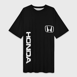 Женская длинная футболка Honda white logo auto