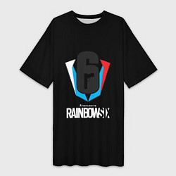 Женская длинная футболка Rainbow six шутер