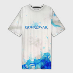Женская длинная футболка Война богов синий огонь олимпа