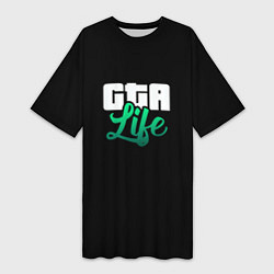 Футболка женская длинная GTA life logo, цвет: 3D-принт