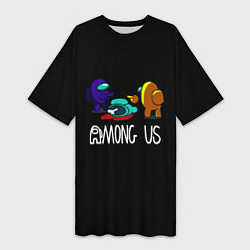 Футболка женская длинная Among us game, цвет: 3D-принт