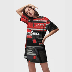 Футболка женская длинная СS deagle aggressor, цвет: 3D-принт — фото 2