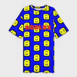 Женская длинная футболка Roblox pattern mobile