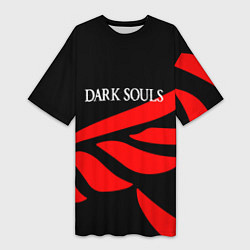 Женская длинная футболка Dark souls game wings