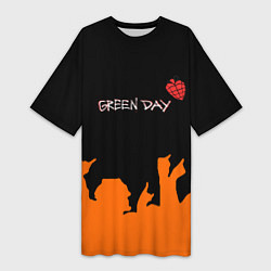 Женская длинная футболка Green day rock