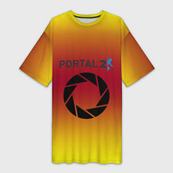 Женская длинная футболка Portal 2 gradient