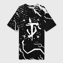 Футболка женская длинная Doom шторм краски, цвет: 3D-принт