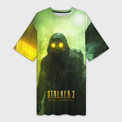 Футболка женская длинная Stalker 2 ядовитый дым, цвет: 3D-принт