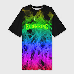 Женская длинная футболка Elden ring flame