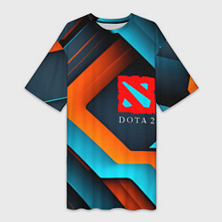Футболка женская длинная Dota 2 абстракция из линий, цвет: 3D-принт