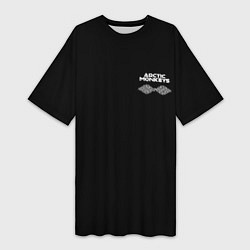 Футболка женская длинная Arctic Monkeys - classic black color, цвет: 3D-принт