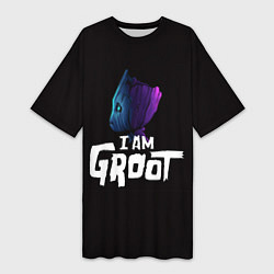 Футболка женская длинная Я есть Грут, цвет: 3D-принт