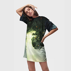 Футболка женская длинная Illustration Dragon Age Inquisition, цвет: 3D-принт — фото 2