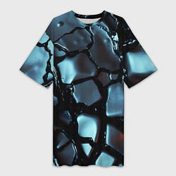 Футболка женская длинная The liquid substance is grey, цвет: 3D-принт