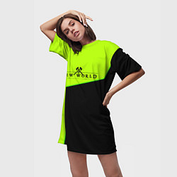 Футболка женская длинная New world geomerty, цвет: 3D-принт — фото 2