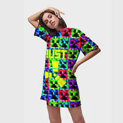 Футболка женская длинная Minecraft x rust, цвет: 3D-принт — фото 2