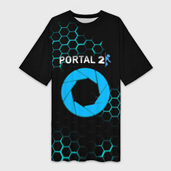 Футболка женская длинная Portal соты броня, цвет: 3D-принт