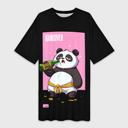 Футболка женская длинная Rum and Panda, цвет: 3D-принт