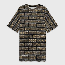 Футболка женская длинная Стена из декоративного кирпича, цвет: 3D-принт